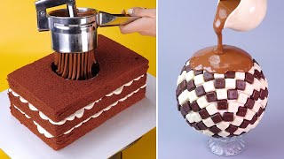 Fancy Sweet Chocolate Cake Recipe For Everyday  So Yummy Cake Decorating Tutorial  Tasty Plus [upl. by Rhine]