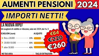 ✅AUMENTI PENSIONI 2024👉RIFORMA IRPEF👉TUTTI I NUOVI IMPORTI❗️ [upl. by Enened]