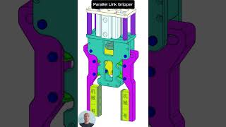 Parallel Link Gripper mechanism engineering mechanical solidworks shorts trending 3dcad cad [upl. by Asirap]