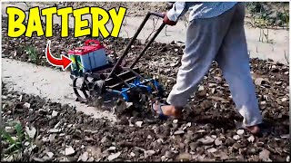 Farmer Invented This Rechargeable BATTERY OPERATED Power Tiller Machine [upl. by Asher]