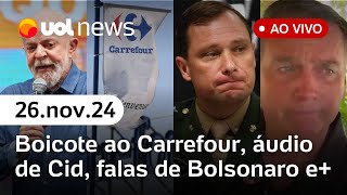 Bolsonaro admite discussões sobre estado de sítio caso Carrefour Lula e corte de gastos  UOL News [upl. by Barina]