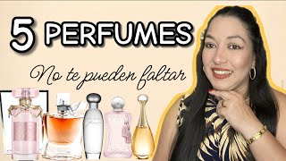 Top 5 PERFUMES FEMENINOS que no te pueden faltarPERFUMES de MUJER perfumesdemujer perfumes [upl. by Nalyt]