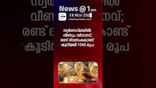 News 1 PM  One Minute News  പ്രധാന വാർത്തകൾ  19 NOV 2024 [upl. by Liva]