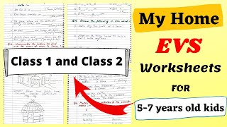 My Home Class 1 EVS Worksheet  Class 1 EVS Worksheet Our Home  Class 1 EVS My Home  Class 1 EVS [upl. by Ahsimek]