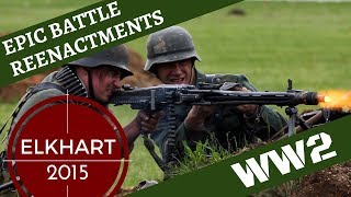 Epic WW2 Reenactment with Aircraft  Elkhart 2015 [upl. by Enitsua]