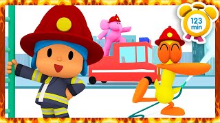 ðŸ§‘â€ðŸš’ POCOYO PORTUGUÃŠS do BRASIL  Bombeiros Ao Resgate Quero Ser Bombeiro 123 min DESENHOS ANIMADOS [upl. by Ragas]