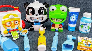 Toy asmr Pororo Eating and Brushing Teeth ASMR😬💊Medicine Box  뽀로로 병원놀이 장난감 [upl. by Gnilrets954]