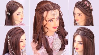 5 wedding Hairstyles kashees l New hairstyle for Diwali l easy curly open hairstyle for wedding [upl. by Llenrup]