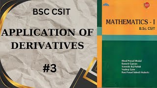 APPLICATION OF DERIVATIVESBsc CSITFIRST SEM3 [upl. by Beryl]