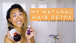 My Natural Hair Detox  essential oils for dry scalpdandruff [upl. by Fihsak]