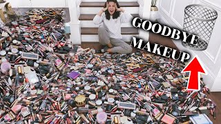 GETTING RID OF HALF OF MY MAKEUP COLLECTION  BIGGEST declutter Ive ever done [upl. by Irving]