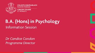 CAO Choices Open Evening  Psychology Talk  Carlow College St Patricks [upl. by Indihar]