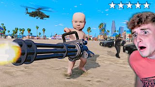 Playing GTA 5 As A BABY GTA 5 MODS [upl. by Filia218]