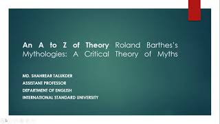 Ronald Barthess Mythologies [upl. by Neilla]