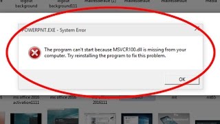 Fix The program cant start because MSVCR100dll is missing from your computer in windows 1087 [upl. by Boynton867]