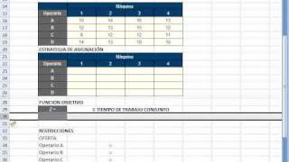 Ejemplo de asignacion en EXCEL programacion lineal [upl. by Powder]