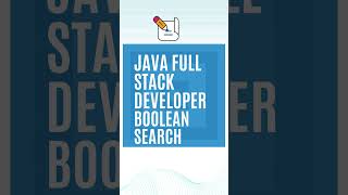 Java Full Stack Developer Boolean Search  Java Full Stack  booleansearch booleanstrings [upl. by Siobhan]