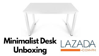 Unboxing and Assembling Minimalist Modern White Desk 120 x 60 x 74cm  Lazada Philippines [upl. by Gillmore]