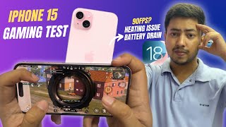 iPhone 15 Gaming Review BGMI Test 90fps Unlocked [upl. by Atekehs]