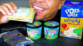 ASMR POP TARTS ICE CREAM SANDWICH STRAWBERRY CHALLENGE COMMERCIAL [upl. by Alberto]