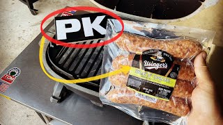 PKGO Portable Modified Charcoal Grill  Onion Beer Brats  Awesome [upl. by Dleifrag309]