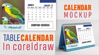 Table Calendar  Table Calendar In CorelDraw  Create Mockup In CorelDraw  Mockup In CorelDraw [upl. by Harbed]