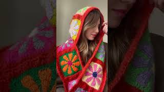 Crochet Floral Hood 🧶🌸🧣 crochet balaclava knitting handmade scarf scoodie hood crocheting [upl. by Nevarc509]