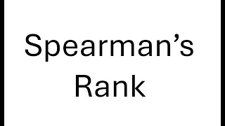 Spearmans Rank [upl. by Ydeh]