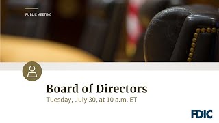 FDIC Board of Directors Meeting [upl. by Anaeerb]