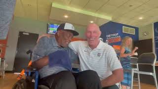 1984 Detroit Tigers stars Chet Lemon Alan Trammell reunite at Comerica Park [upl. by Anneiv80]