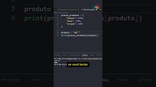 Nunca esqueça do get nos dicionários Python  shorts [upl. by Parrott25]