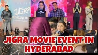 JIGRA MOVIE EVENT IN HYDERABAD PRE RELEASE EVENT ALIA BHATT [upl. by Sitra]