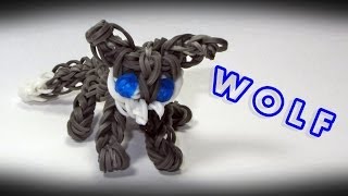 Rainbow Loom WOLF Charm How To Design  Tutorial Animals [upl. by Annamaria437]