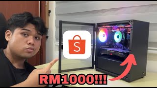 Saya Buat Gaming Pc Harga RM1000 Tapi Hanya Guna Barang Dari SHOPEE [upl. by Vidovik165]