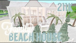 ROBLOX  Bloxburg 211k Family Tropical Beach House  Tour  Speedbuild  Screenies [upl. by Htebazil]