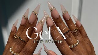 Elegant amp Simple Gel X Nails at Home  gel x nails tutorial [upl. by Eki]