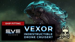 BETA INDESTRUCTIBLE DRONE CRUISER Vexor Fitting Guide  EVE ECHOES [upl. by Etteoj]