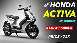 HONDA ACTIVA EV 2024  RANGE  500KM  Launch Date and Price [upl. by Nemhauser]