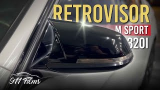 INSTALAMOS O Retrovisor Msport na BMW 320i  Plotamos em BLACK PIANO [upl. by Rebe362]