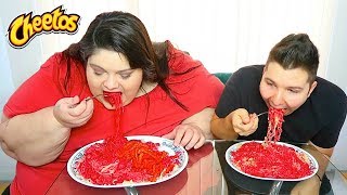 SPICY FLAMIN HOT CHEETOS RAMEN NOODLE CHALLENGE [upl. by Wilone607]