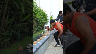 Most coconuts smashed with one hand in one minute  122 by Abheesh P Dominic 🥥 [upl. by Ahsinod493]