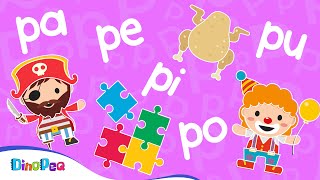 Aprende a leer las SÍLABAS pa pe pi po pu 👮‍♂️  VOCABULARIO para niños 👦👧  PALABRAS en ESPAÑOL [upl. by Oniluap737]