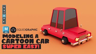 AUTODESK MAYA MODELING A CARTOON CAR SQUIDGRAPHIC 🦑🚘 [upl. by Tench876]