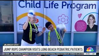 Tori Boggs  World Jump Rope Champion Visits Miller Childrens amp Womens Hospital on KNBC [upl. by Ater]