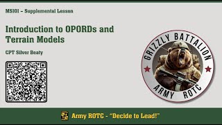 Introduction to Operations Orders and Terrain Models  MSL101  ROTC [upl. by Lladnek949]