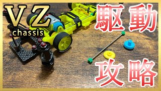 【ミニ四駆】VZシャーシの駆動を徹底解剖！ギヤ周りの改造はこれをやれスペシャル！【ゼロから始めるミニ四駆】 [upl. by Onateag190]