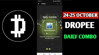 Dropee daily combo today  dropee daily combo 25 october  Daily Combo Dropee  Dropee 25 October [upl. by Airdnek417]