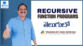 Recursive Function Programs in Python  Python Full Stack Training  Python Telugu Course [upl. by Gluck262]