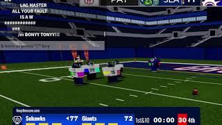 Seahawks vs Giants UFFL PRIMETIME [upl. by Nylahsoj]