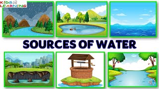 Sources of water  Uses of water  Source of water for kids  Source of water for class 1 I Water [upl. by Cornell278]